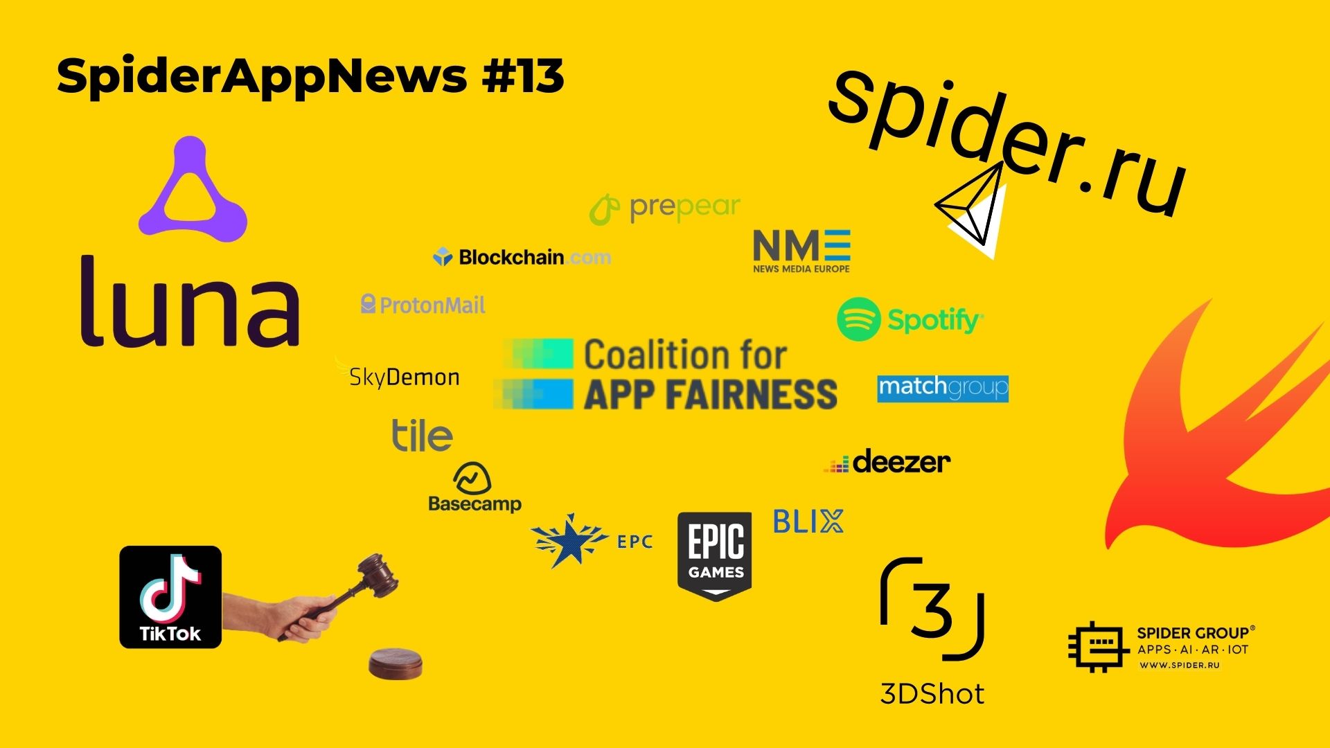 SpiderAppNews #13: коалиция против комиссии в 30%, Swift на Windows, TikTok лавирует