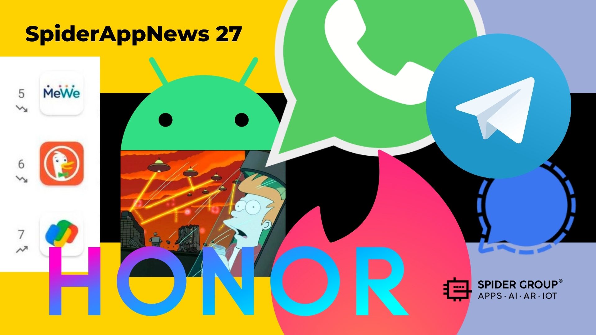SpiderAppNews 27: WhatsApp сдаёт людей Telegram, гибернация в Android, Honor без Huawei